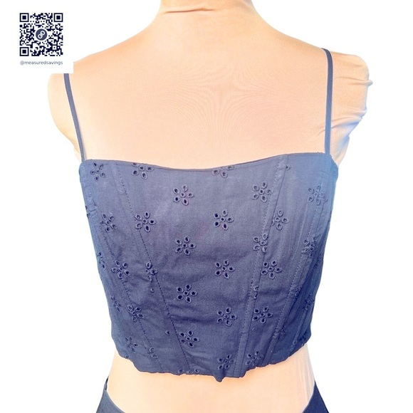Jason Wu [NWOT - Large] Black Eyelet Corset-Style Top - Picture 1 of 8